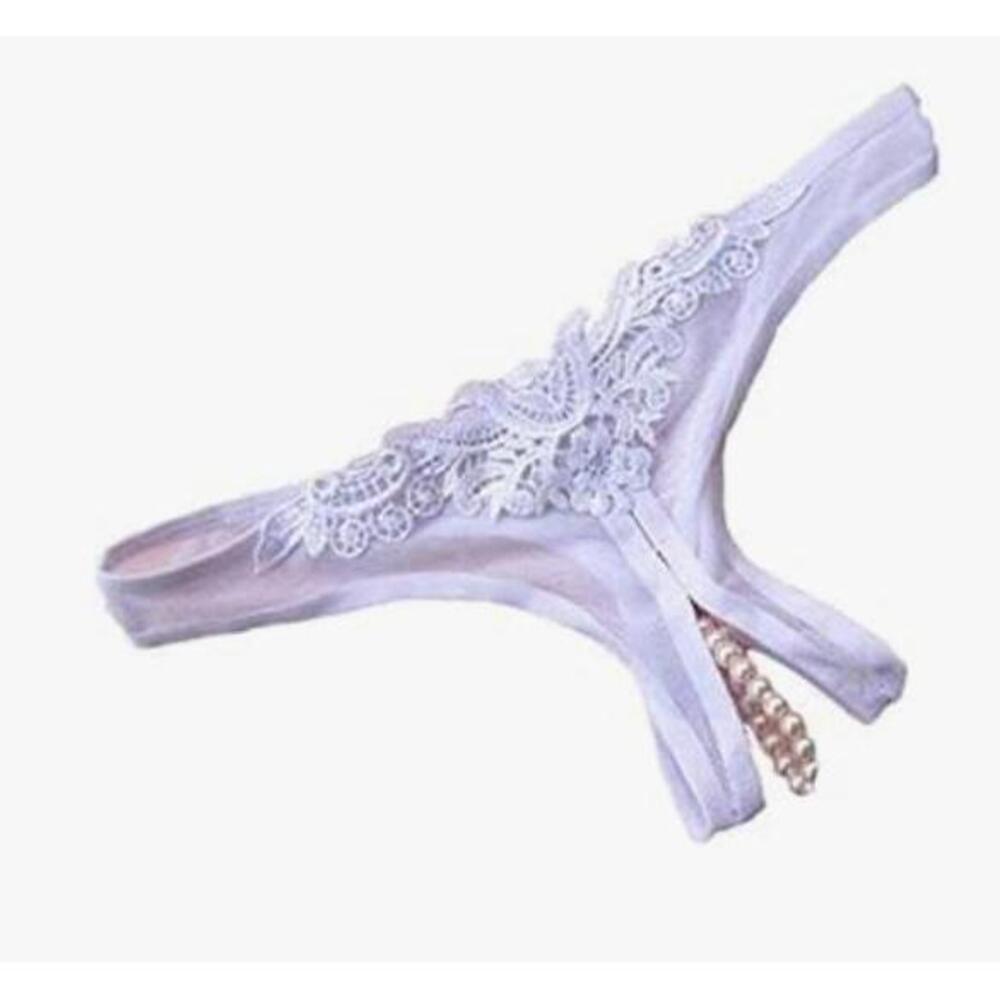 Oh La La Cheri White Lace Thong Floral Sexy Lingerie One Size NWT